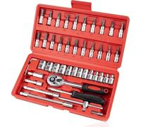 Cassetta Attrezzi Completa Set Di Cacciaviti Per Chiave A Cricchetto A Presa Piccola Da 46 Pezzi Set Di Chiavi A Cricchetto E Presa Metrica Da 1/4 Pollici Con Barra Di Estensione