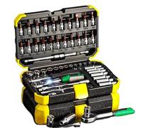 Cassetta Attrezzi Completa Set Di Chiavi A Cricchetto Da 53 Pezzi Con 24 Denti Con Punta Da Trapano E Asta Di Prolunga Adatta Per La Riparazione Dell'auto