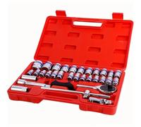 Cassetta Attrezzi Completa Set Di Strumenti Meccanici Da 32 Pezzi E Set Di Prese Da 1/2 "Set Di Chiavi A Cricchetto Per Prese Profonde E Standard Kit Di Strumenti Meccanici