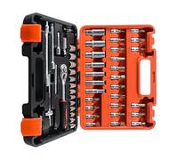 Cassetta Attrezzi Completa Set Strumenti Per Chiave A Cricchetto A Presa Da 53 Pezzi Da 1/4 Di Pollice Con Set Prese Per Punte Metriche E Barra Di Estensione Per La Riparazione Automatica