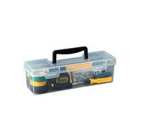 Cassetta Attrezzi Vuota Cassetta degli attrezzi hardware trasparente multifunzionale Scatola delle parti in plastica porta for la casa(Black-style2)