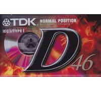 CASSETTA MUSICA NASTRO AUDIO ROSSA TDK D46 - 46 MIn 10 Pezzi Cartone Non Aperto