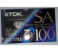 Cassetta audio TDK SA-100 audiocassetta, musicassetta high position IECII/TYPEI