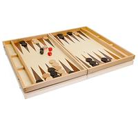 Cassetta Backgammon Legno da Viaggio 40 x 50 cm - Intarsiato Gioco da Tavolo di Faggio