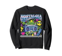 Cassetta Boombox retrò Y2K Nostalgia Pixel Heart 90s Music Felpa