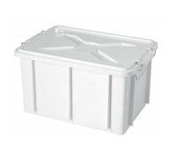 CASSETTA BOX CONTENITORE PLASTICA BIANCA ALIMENTARE CM 35X25X20 H CON COPERCHIO