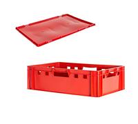 Cassetta carne E2 con coperchio Cassetta macellaio rossa Cassetta carne Cassetta Cassetta carne Cassetta carne 60x40 Cassetta macelleria selezione Kingpower, numero:1