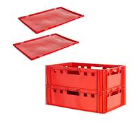 Cassetta carne E2 con coperchio Cassetta macellaio rossa Cassetta carne Cassetta Cassetta carne Cassetta carne 60x40 Cassetta macelleria selezione Kingpower, numero:2