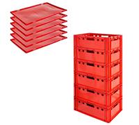 Cassetta carne E2 con coperchio Cassetta macellaio rossa Cassetta carne Cassetta Cassetta carne Cassetta carne 60x40 Cassetta macelleria selezione Kingpower, numero:6