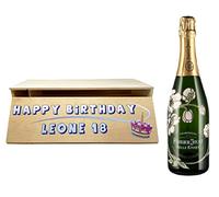 Cassetta Champagne Personalizzabile con le tue Foto e Frasi + Bottiglia, Ottima idea Regalo Ideale per le feste (Perrier-Jouët Belle Epoque 2013, 75 cl)