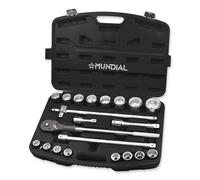 CASSETTA CHIAVI BUSSOLE 3/4" COMPLETA CRICCHETTI 21pz 19-50mm MUNDIAL