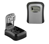 Cassetta Chiavi Con Codice Scatola di sicurezza con codice password a 4 cifre, montaggio a parete, senza chiave, for ufficio, casa, cassaforte, organizer for riporre chiavi segrete(Black Gray A)