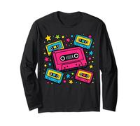Cassetta Colorata Anni '80 Vibe Music Lover Fun Throwback Maglia a Manica
