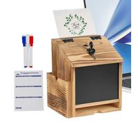 Cassetta Commenti In Legno - Contenitore In Legno Bloccabile Da Parete Per Risparmio E Raccolta Fondi,Scatola Dei Commenti Secchio Donazioni - Per Scuola Ufficio Ristoranti Bar Sala Comunale