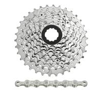 Cassetta e catena (pack) 8v. sunrace m66 11-32 mtb per shimano-sram nichel con c