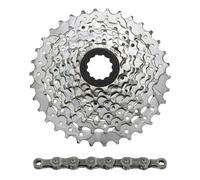 Cassetta con catena Sunrace M96 11-34 Shimano Nickel Argento
