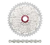 Cassetta e catena (pack) 11v. Sunrace MS8 11-46 MTB per Shimano argento metallic