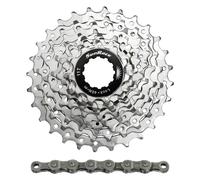 Cassetta con catena Sunrace R91 11-28 Route Shimano Nickel Argento