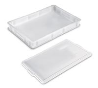 Cassetta con coperchio porta impasti lievitazione pizza pane cm.60X40X7 BIANCA c