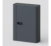 Cassetta con serratura a parete per immobili, per chiavi e targhette, resistente alle intemperie, dimensioni compatte (grigio, 40,6 x 33 x 7,6 cm)