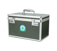 Cassetta con serratura per medicinali, con combinazione, vuota, per primo soccorso, organizer medico, multiuso, per casa ed esterni (verde, XL)