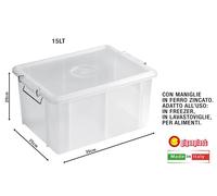 Cassetta Box Con Coperchio 35x25x20 Trasparente Giganplast