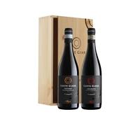 Cassetta Corte Giara "La Groletta" con Ripasso e Amarone, 2 bottiglie da 0,75 ℓ, Cassetta di legno