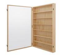 Cassetta decorativa a parete con 7 piani, interno 50 x 6 x 10 cm, con porta a T trasparente, in legno per oggetti da collezione, per opere d'arte, modello, bambole, 50 x 9,4 x 78 cm
