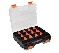 Cassetta degli attrezzi - 34 scomparti a doppia faccia, scatola portautensili portatile con divisori rimovibili con manico, organizer per viti per viti, dadi, piccole parti