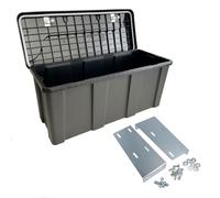 Cassetta degli attrezzi bloccabile in plastica per rimorchio medio + kit di f...