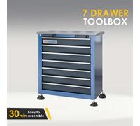 Cassetta degli attrezzi con cassetta degli attrezzi a 7 cassetti, con quattro piedini imbottiti, può essere combinata con cassetta degli attrezzi