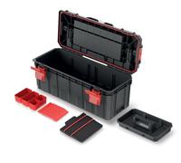 Cassetta degli attrezzi con portautensili divisori maniglia ergonomica chiusure in plastica 65 x 28 x 28 cm