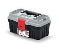 Cassetta degli attrezzi con portautensili, con maniglia ergonomica, coperchio robusto ABS, 296 x 178 x 153 mm, colore grigio