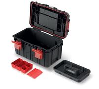 Cassetta degli attrezzi con scomparti per attrezzi e divisori, impugnatura ergonomica, chiusura a morsetto in plastica, 45 x 28 x 26,4 cm