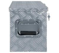Cassetta degli attrezzi in alluminio, 61,5 x 26,5 x 30 cm, robusta scatola per attrezzi e accessori, ideale per garage, officina e hobby, colore argento
