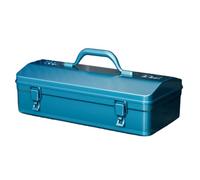 Cassetta degli attrezzi in metallo Contenitore portaoggetti con serratura, Portautensili portatile in lamiera spessa Valigetta portaoggetti blu con maniglia, Per carpenteria/veicoli/c(Size:42x16x12cm)