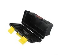 Cassetta degli attrezzi in plastica a due strati da 25,4 cm per strumenti e accessori, nera con chiusure di sicurezza, robuste cerniere in metallo e manico rinforzato, confezione (strato interno)