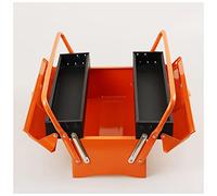 Cassetta degli attrezzi multi-strato pieghevole in ferro, portatile, per riparazione elettricista, custodia per casa, auto, organizer e cassapanca portatile per riparazione (2 strati)