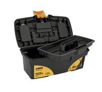 Cassetta degli attrezzi nera 16" 41 x 20.9 x 19.5 cm - Cassetta degli attrezzi vuota 2 organizzatori e porta attrezzi rimovibile VITO
