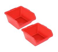 Cassetta degli attrezzi organizer per viti e piccoli componenti - per scatole di stoccaggio in polietilene resistente con resistenza alla temperatura fino a 80 °C, confezione da 2 pezzi (rosso)