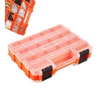 Cassetta degli attrezzi Organizzazione portatile a doppio lato con 34 | Scatola di immagazzinaggio per strumenti e attrezzature per elettronica, perle, gioielli, ferramenta, bulloni, dadi, trapani,