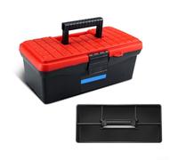 Cassetta degli attrezzi per l'hardware, organizer a doppio strato, grande scatola in plastica montata su auto per riparazioni multifunzionali utensili elettrici (F)