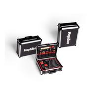 Cassetta Degli Attrezzi Riempito Con Abbondanti Set Chiavi a Raschietto Punte