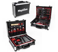 Cassetta Degli Attrezzi Riempito Con Abbondanti Set Chiavi a Raschietto Punte