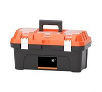 Cassetta degli attrezzi rinforzata a doppio strato con spazioso contenitore e bidoni per organizzare strumenti e accessori, progettata per uso professionale e domestico (48,3 cm)