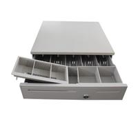 Cassetta dei contanti, Cassetto for registratore di cassa compatto, cassetto for contanti che conserva in modo sicuro i tuoi contanti, grande cassetta for contanti con vassoio for soldi(Bianco)