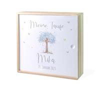Cassetta dei ricordi battesimo albero della vita blu scatola dei ricordi in legno regalo battesimo baby regalo battesimo personalizzato regalo battesimo regalo battesimo personalizzato regalo