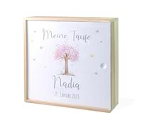Cassetta dei ricordi battesimo albero della vita rosa scatola dei ricordi in legno regalo battesimo baby regalo battesimo personalizzato regalo battesimo regalo battesimo battesimo personalizzato
