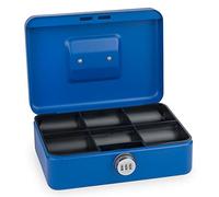 Cassetta dei soldi Sax con serratura a numeri, serratura extra forte, 25 x 18 x 9cm, Large, Blu