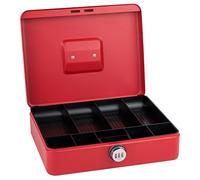 Cassetta dei soldi Sax con serratura a numeri, serratura extra forte, 30 x 24 x 9cm, X-Large, Rosso, 0-824-13
